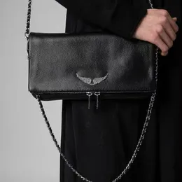 Zadig Voltaire ZV Chains Bags Designer Wings Diamond-ironing Woman Women Shoulder Bag Rivet Handbag Crossbody Purse Leather Cross Body Chain Handbags