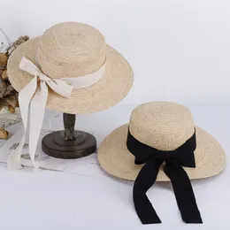 Eleganckie kobiece czapki łukowe słomkowe kapelusz z dużymi brzegi czapki przedsłoniowe Summer Słomaż Słaska czapka golfowa kapelusz