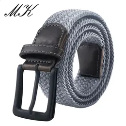 벨트 Maikun Canvas Belts for Men Fashion Metal Pin Buckle Militaric Tactical Strap 바지를위한 수컷 탄성 벨트 청바지 231102