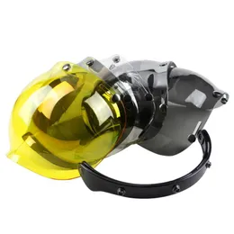 Motorradhelme 1PC Helmlinse Retro Blasenlinsen Drei-Knopf-Typ PC-Visierspiegel für Helm
