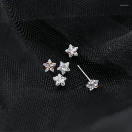 Studörhängen MloveAcc Real 925 Sterling Silver CZ Star Tiny For Women Wedding Party Luxury Jewelry