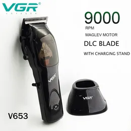 헤어 트리머 VGR DLC 블레이드 클리퍼 전문가 9000RPM 자기 모터 무선 이발 기계 남성용 v653 231102