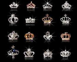 10pcsset 3d Nail Art Jewelry Silver Gold Crown mapher nail المجوهرات المشرقة من أحجار الراين الكريستالية إكسسوارات المجوهرات ML7236667465