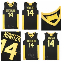 Filmer basket Deutschland Jersey 14 Dirk Nowitzki Shirt College University High School Breattable For Sport Fans Pure Cotton Team Black Uniform Sale NCAA