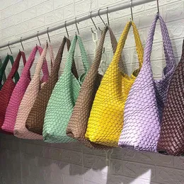 23 цвета тканая сумка из веганской кожи большой вместимости, женская сумка-хобо на плечо, дизайнерская сумка-шоппер, дорожные пляжные сумки, кошельки