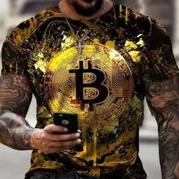 T-shirt da uomo TShirt Crypto Valuta Traders Camicie in cotone con monete d'oro5208520