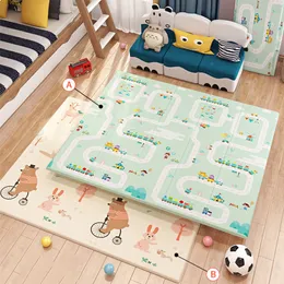 Play Mats Foldable Baby Play Mat Xpe Kids Crawling Carpet Puzzle Mat Educational Children Activity Rug Folding Blanket Floor Games Toys 230403