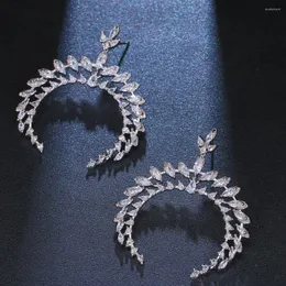 Dangle Earrings gmgyq魅力的な光沢のある月のデザインボヘミアンキュービックジルコニアドロップエレガントな女性ディナーパーティーアクセサリー