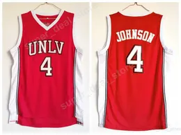 UNLV Running Rebel Jerseys College Basketball Red 4 Larry Johnson Jerseys Sport Sydd uniformer Utmärkt kvalitet