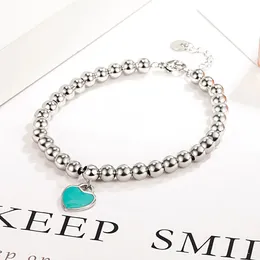 Anklets 925 Sterling Silver Shilly Ball Heart Brand Bracelet for Luxury Quality Jewelryアクセサリー