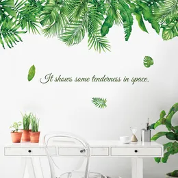 Wall Stickers 125 * 77cm tropical plant green leaf wallpaper for living room bedroom sofa wall decoration PVC vinyl wall decoration home decoration 230403