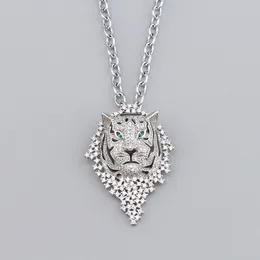 gold silver Tiger animal diamond chains Luxury pendant necklace women men designer jewelry high quality Fashion Party Christmas Wedding gifts Birthday earrings