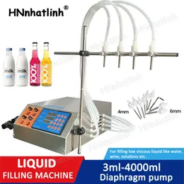 Electric Liquid Filling Machine Digital Control Pump för vattenjuice Essential Oil and Parfym med 4 huvuden