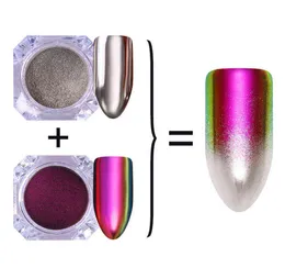 2 kutu 2019 bukalemun gümüş ayna parıltı manikür tırnak sanatı krom pigment toz parıl