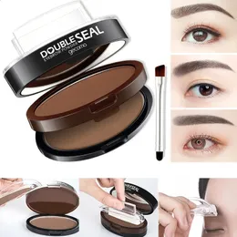 Ögonbrynsförstärkare Par Makeup Powder Seal Lazy Quick Stamp Vattentät långvarig naturlig form Brow Eyebrows Brush 231102