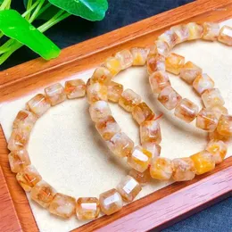 Bangle Natural Citrine Bucket Beads Bracelet Fashion Women Healing المجوهرات الأحجار الكريمة Reiki Energy Stone Holiday Gift 1pcs 8x9mmm