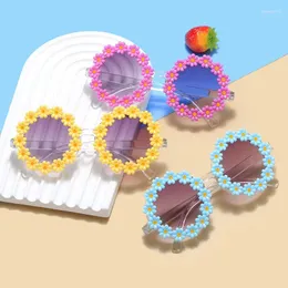 Occhiali da sole Mosengkw 2023 Occhiali da vista con paralume tondo fiore genitore-figlio alla moda estiva da spiaggia