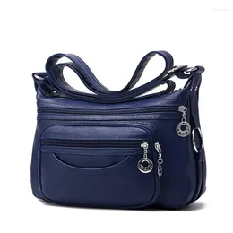 School Bags Fashion For Luxury Handbags Women Designer 2023 Vintage Crossbody Pu Leather Black Soft Washed Messenger Flap Bag