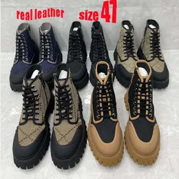 Men Boots Designer Martin Boots Leather Boots Ankle Boot Leather Platform Boot Black Colorblock Winter Shoes Comforts Classic Flat Short Boots Big Size NO456