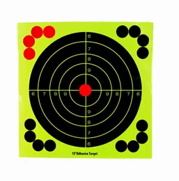Alvos de tiro Alvo adesivo de 12 polegadas Splatter Glow S Rifle Papel fluorescente Target8739774