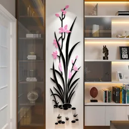 Naklejki ścienne Ly przybyli Narcissus Floral Acryl Wallpaper for Living Room Chiński w stylu Office Office Decoration Home Art Decoration 230403