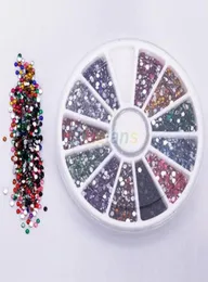 Helhjul 20mm 12 färger nagelkonst dekoration glitter tips strass ädelstenar platta ädelstenar 0214 2xua4704525