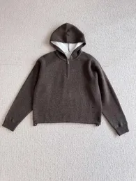 Kadın Sweaters 2023 Kadın Moda Uzun Kollu Seksi Seat Rahat Half Zip kapşonlu kazak 1023