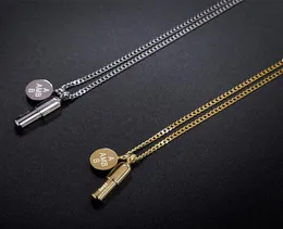 Collier chaîne femmes pendentif rond en acier inoxydable Hip Hop longs hommes mode bijoux en or le cou colliersPendant Necklaces9926282