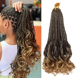 French Curl Crochet Braids With Curly Ends 18 Inch Goddess Box Braids Spanish Curls Braiding Hair Wavy Crochet Hair For Women