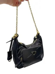 Bolsas de designer Nylon Underarm Bag Designer Bolsas de Ombro Mulheres Bolsa Luxurys Tote Bag Chain Bags Alta Qualidade Pletter Bolsas Meia Lua Forma Luxo Bolsa