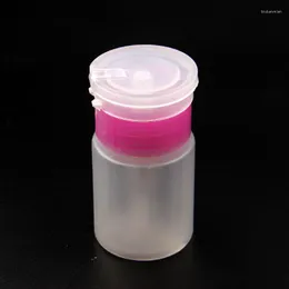 Bottiglie di stoccaggio 60 ml rosa erogatore vuoto pompa smalto per unghie detergente per rimozione alcol flacone trucco/attrezzature per unghie