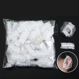 미용실 100pcs 염색 캡을위한 일회용 귀 덮개 보호기 목욕 샤워 귀마개 미용 도구 이발사 액세서리 231102