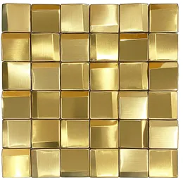 3D Altın Duvar Mozaik Backsplash Kiremit, Duvar Panelleri Metal Mozaik Çeteler, Otel Lobi Bar Restoranını Yeniden Solunan Altın Duvar Metal Kiremit Monte Monte, 11 Çapa