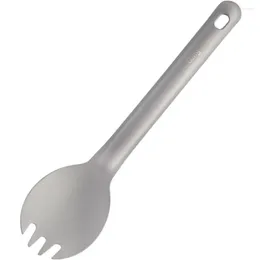 식기 세트 Qinggear Titanium Ultralight Spork Spoon 및 Fork Combo Outdoor Camping Flatware Untesil