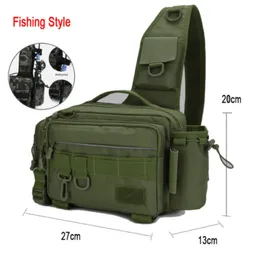 Fishing Accessories Fishing Tackle Bag Single Shoulder Crossbody Bags Waist Pack Fish Lures Gear Utility Storage Fishing Box Bag Tactical Bag N0172 230403