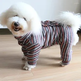 Hundkläder husdjur vinterkläder valp varm jumpsuit jacka tjockare dubbel lager bomull för små hundar fyra meter kappa chihuahua poodle