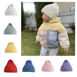 Kaps hattar barn vinterhattar för födda pojkar virkade motorhuven småbarn flicka kep