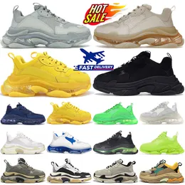 Triple s zapatos casuales para hombres mujeres zapatillas de deporte de diseñador negro blanco gris rojo rosa azul verde claro bronceado plataforma oreo entrenadores para hombre deportes al aire libre corredores de tenis