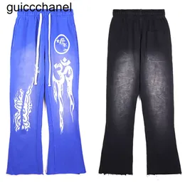 23ss calças de grife hellstar sweatpants mens calças flare sweatpants vintage impressão casual solto rua tendência calças novas mulheres dos homens com capuz