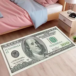 Tappeti Tappeto Designer Tappeto Dollaro Camera da letto Personalità Tendenza Tappeto Modello dollaro Rettangolare Galleggiante Davanzale Letto americano Coperta Porta d'ingresso Tappetino