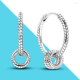 Серьги-кольца серебряного цвета, соединительный круг, простота, женские модные украшения, подарок для девочек