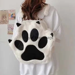 حقيبة ظهر على شكل ظهر حقيبة ظهر Cat Paw Girls Scoolbags Soul Pack Women's Reshithetic Cartoon BackpackStySlisheendibags