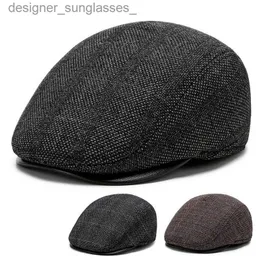 Berets Autumn and Winter Men's Beret Warm Protective Ear Tweed C Sunshade Cotton C Octagonal C Old Man Forward C Painter's CL231103