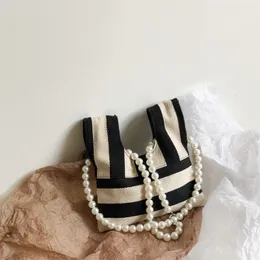 Torby wieczorowe projektant Stripe damskie pod pachy torby na ramię Pearl łańcuch crossbody torebka mody i torebka luksusowa torba ręczna torebki żeńskie 230403