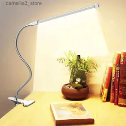 Desk Lamps LED Table Lamp Bedside Bed 360Folding Clamp Study Stand Adjustable Lampara USB Powered Eye Protection Desk Light For Bedroom Q231104