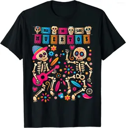 남자 T 셔츠 남성 의류 Dia de Los Muertos Day of the Dead Mexican Skeleton Dancing Shirt 여성 Hombre Aesthetic Print 티셔츠 Camisetas