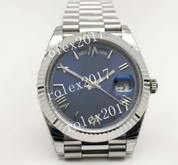 Super uomo Asia EW Factory Edition Blu verde Bianco 3255 Top Edition DayDate 40 mm Quadrante con fondello solido Lunetta crestata Vetro zaffiro DateJust Orologio da polso