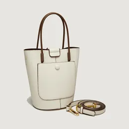 Luz de luxo versátil cesta vegetal bolsa feminina cross border nova primavera/verão moda balde saco tendência macaron crossbody saco branco