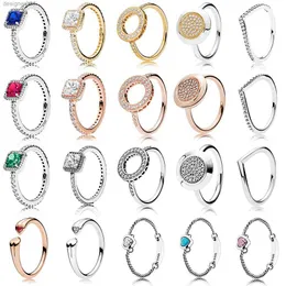 100% Authentic 925 Sterling Silver Pandora 20 Style Stapelbara feststjärnor Ringar för kvinnor Original Brand Jewelry Gift