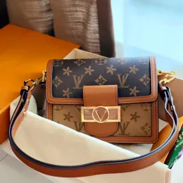Dauphine fashion shoulder bags Canvas women handbag designer brand Messenger Bag Wallet Purse Crossbody bag mini Embossing real leather
